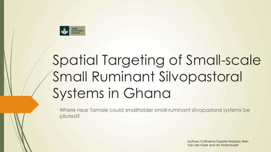 Cover of the Ghana silvopastoral targeting guide